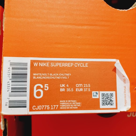 Sz 6.5,7,7.5 Women Nike SuperRep Cycle White Leopard Cycling Shoes CJ0775-177 - Picture 9 of 13